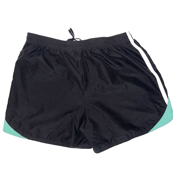 Nike Running Athletic Shorts Stretch Waist Active Workout Black Teal Women's L - Picture 2 of 8